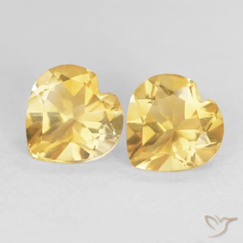 1.45ctw Natural ouro médio Citrino, Coração, VVS