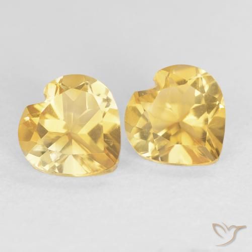 Pedras preciosas de Citrino ouro médio natural de 1.45 ct, Coração, VVS