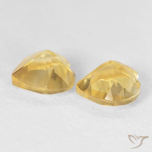 Pedras preciosas de Citrino ouro médio natural de 1.45 ct, Coração, VVS