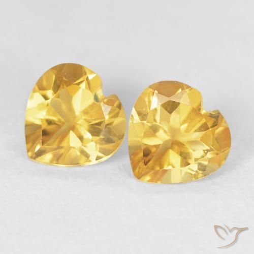 0.84ctw Natural ouro brilhante Citrino, Coração, VVS