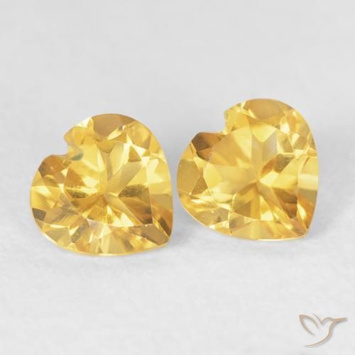 Pedras preciosas de Citrino ouro brilhante natural de 0.84 ct, Coração, VVS