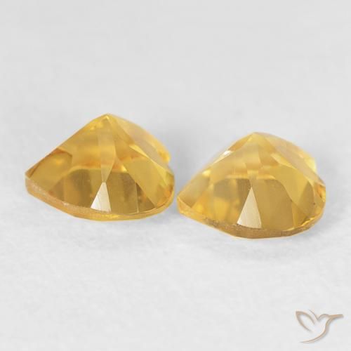 Pedras preciosas de Citrino ouro brilhante natural de 0.84 ct, Coração, VVS