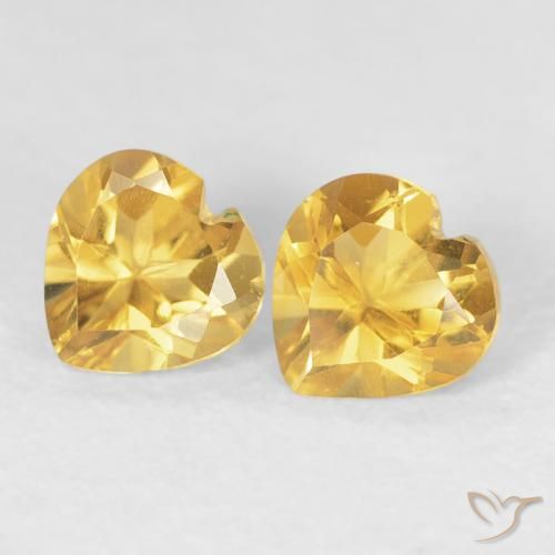 0.90ctw Natural ouro brilhante Citrino, Coração, VVS
