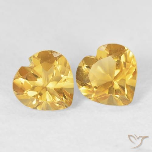 Pedras preciosas de Citrino ouro brilhante natural de 0.90 ct, Coração, VVS