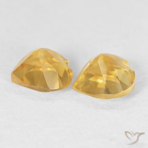 Pedras preciosas de Citrino ouro brilhante natural de 0.90 ct, Coração, VVS