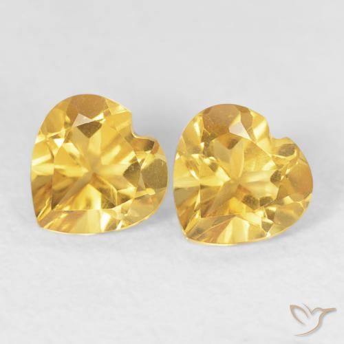 0.90ctw Natural ouro profundo Citrino, Coração, VVS