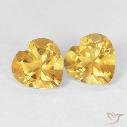 Pedras preciosas de Citrino ouro profundo natural de 0.90 ct, Coração, VVS