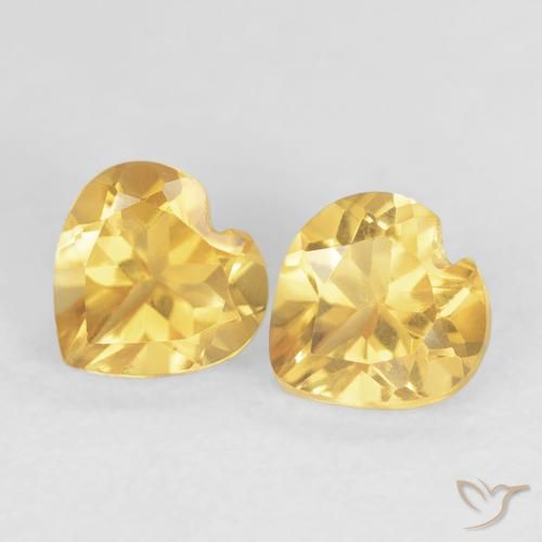 0.92ctw Natural ouro brilhante Citrino, Coração, VVS