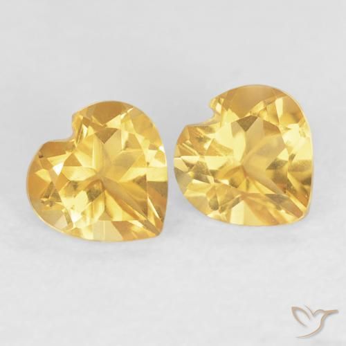 Pedras preciosas de Citrino ouro brilhante natural de 0.92 ct, Coração, VVS