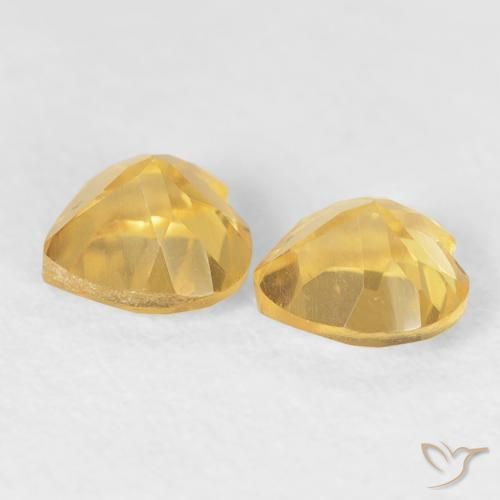 Pedras preciosas de Citrino ouro brilhante natural de 0.92 ct, Coração, VVS