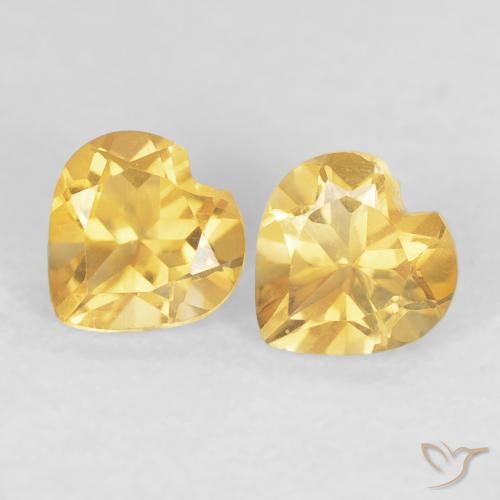 0.90ctw Natural ouro brilhante Citrino, Coração, VVS