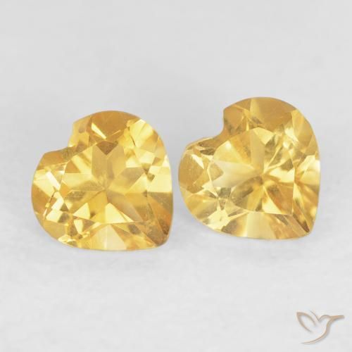 Pedras preciosas de Citrino ouro brilhante natural de 0.90 ct, Coração, VVS