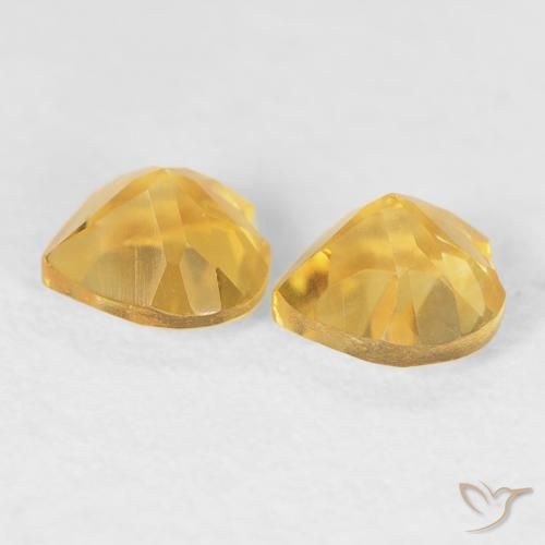 Pedras preciosas de Citrino ouro brilhante natural de 0.90 ct, Coração, VVS