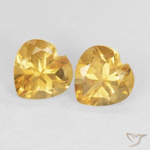 0.89ctw Natural Dourado Citrino, Coração, VVS