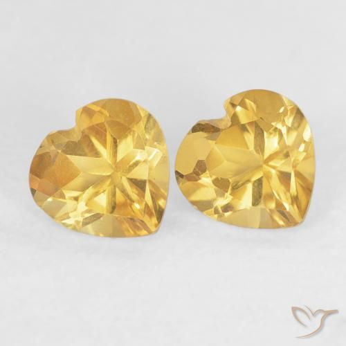 Pedras preciosas de Citrino Dourado natural de 0.89 ct, Coração, VVS