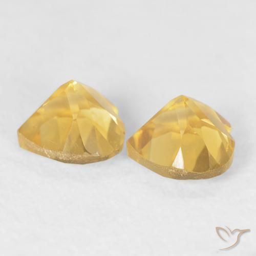 Pedras preciosas de Citrino Dourado natural de 0.89 ct, Coração, VVS