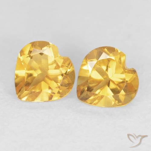 Pedras preciosas de Citrino ouro médio natural de 0.90 ct, Coração, VVS