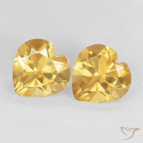 0.96ctw Natural ouro profundo Citrino, Coração, VVS