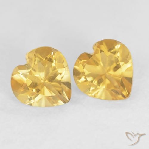 Pedras preciosas de Citrino ouro profundo natural de 0.96 ct, Coração, VVS