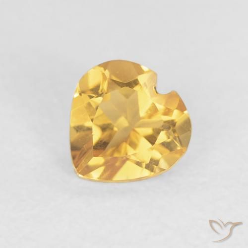 0.38ct Natural ouro brilhante Citrino, Coração, VVS-VS