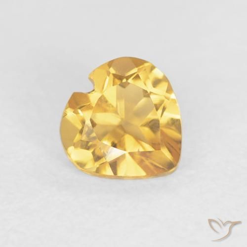 Citrino ouro brilhante Natural 0.38ct, Coração, VVS-VS