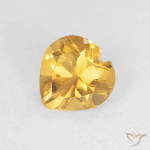 0.41ct Natural ouro brilhante Citrino, Coração, VVS-VS