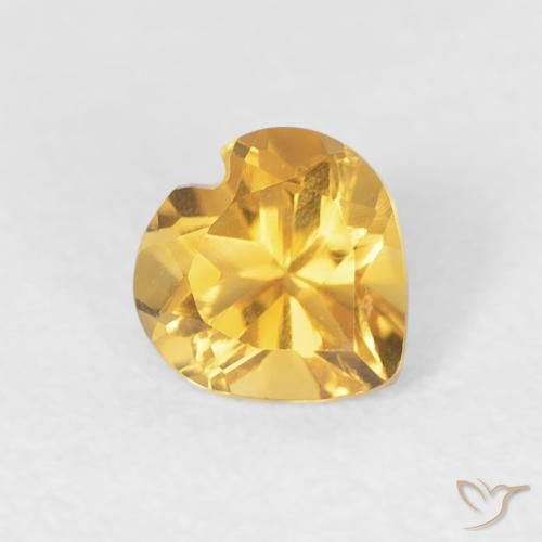 Citrino ouro brilhante Natural 0.41ct, Coração, VVS-VS