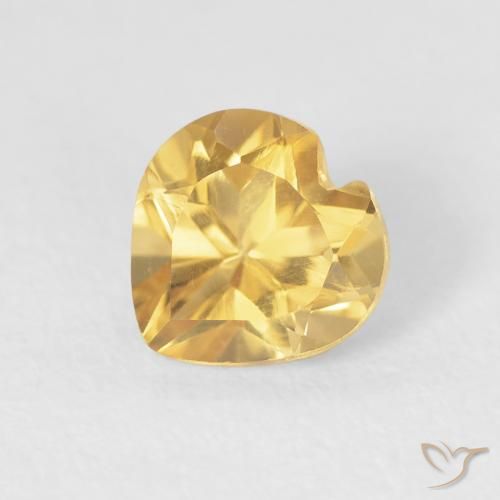 0.78ct Natural ouro médio Citrino, Coração, VVS-VS