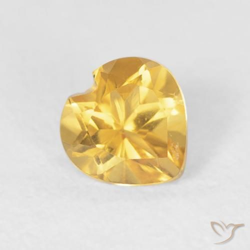 Citrino ouro brilhante Natural 0.47ct, Coração, VVS-VS