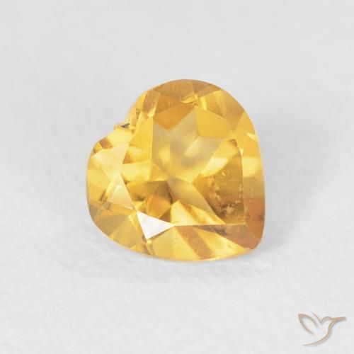 0.40ct Natural ouro brilhante Citrino, Coração, VVS-VS