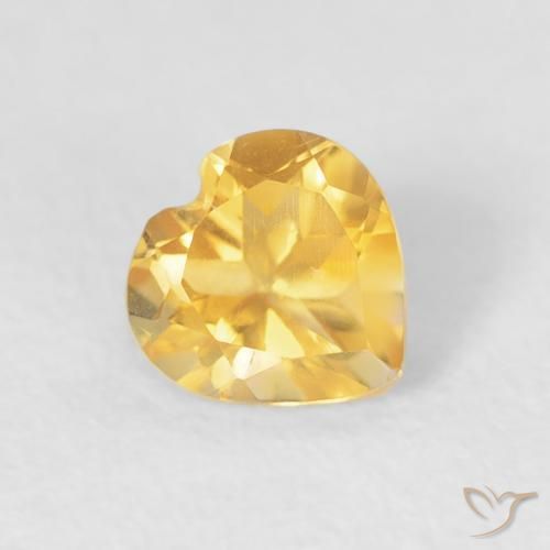 0.44ct Natural ouro médio Citrino, Coração, VVS-VS