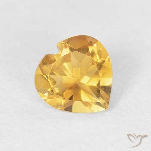 0.38ct Natural ouro brilhante Citrino, Coração, VVS-VS