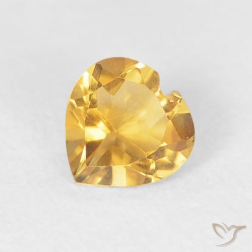 Citrino ouro brilhante Natural 0.38ct, Coração, VVS-VS
