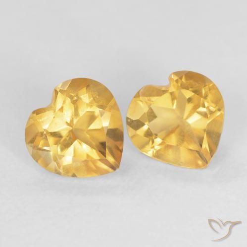 Pedras preciosas de Citrino ouro médio natural de 1.50 ct, Coração, VS