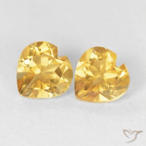 0.93ctw Natural ouro médio Citrino, Coração, VS