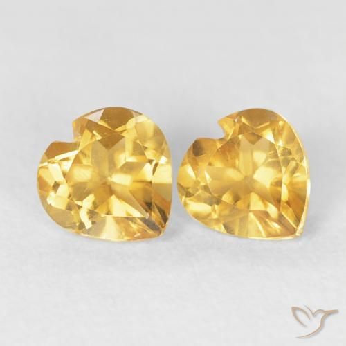 Pedras preciosas de Citrino ouro médio natural de 0.93 ct, Coração, VS