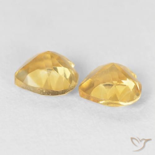 Pedras preciosas de Citrino ouro médio natural de 0.93 ct, Coração, VS