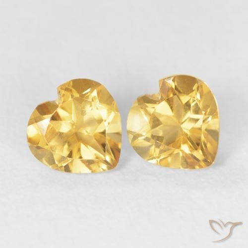 0.83ctw Natural Ouro Citrino, Coração, VS