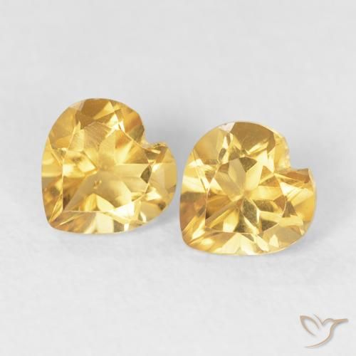 Pedras preciosas de Citrino Ouro natural de 0.83 ct, Coração, VS