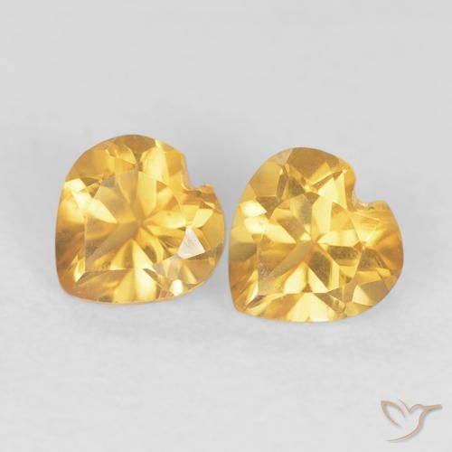 0.89ctw Natural ouro brilhante Citrino, Coração, VS