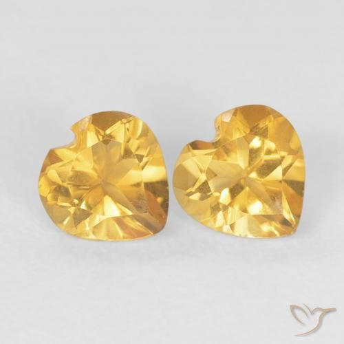 Pedras preciosas de Citrino ouro brilhante natural de 0.89 ct, Coração, VS