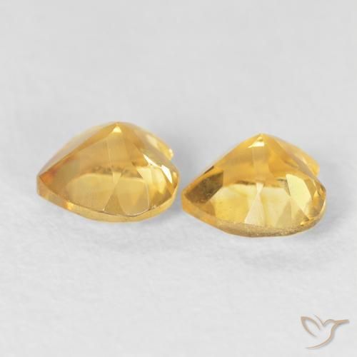Pedras preciosas de Citrino ouro brilhante natural de 0.89 ct, Coração, VS