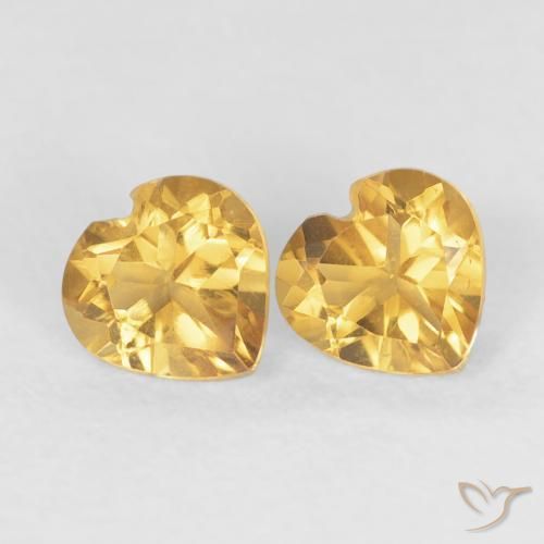 Pedras preciosas de Citrino Medium Dark-Golden natural de 0.90 ct, Coração, VS