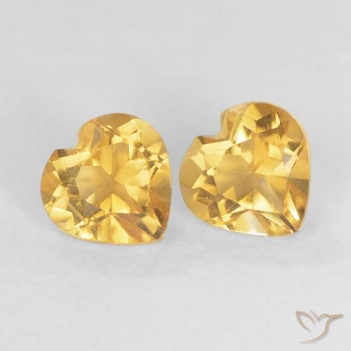 Pedras preciosas de Citrino Laranja Dourado Profundo natural de 0.89 ct, Coração, VS