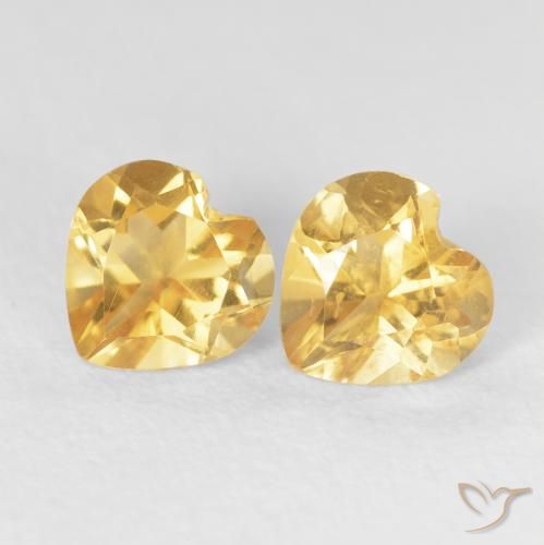Pedras preciosas de Citrino ouro médio natural de 1.49 ct, Coração, VVS-VS