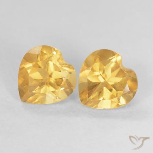 1.54ctw Natural ouro médio Citrino, Coração, VVS-VS