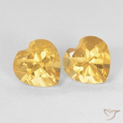 Pedras preciosas de Citrino ouro médio natural de 1.54 ct, Coração, VVS-VS