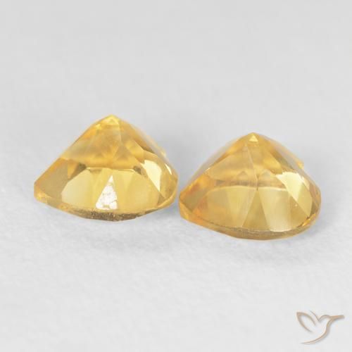 Pedras preciosas de Citrino ouro médio natural de 1.54 ct, Coração, VVS-VS