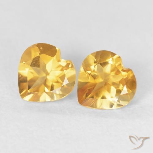 0.82ctw Natural Medium Dark-Golden Citrino, Coração, VVS-VS