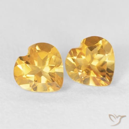 Pedras preciosas de Citrino Medium Dark-Golden natural de 0.82 ct, Coração, VVS-VS